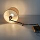 Adjustable brass wall lamp with fabric shade, Danish design, 1970s, Denmark.