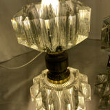 Pair of 1930s wall lights, Italian work, Murano glass and brass
