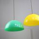 Mid-century italian brass and plexiglass pendant lamp, set of 2