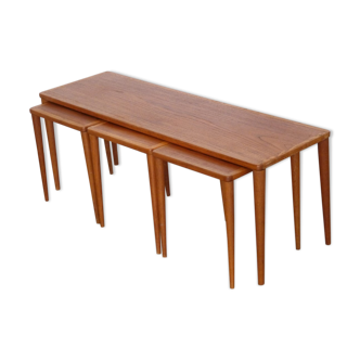 Series of 4 scandinavian tables in teck 1960