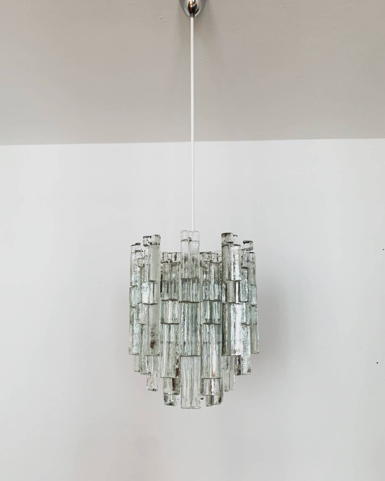 Large Ice Glass Chandelier by J.T. Kalmar