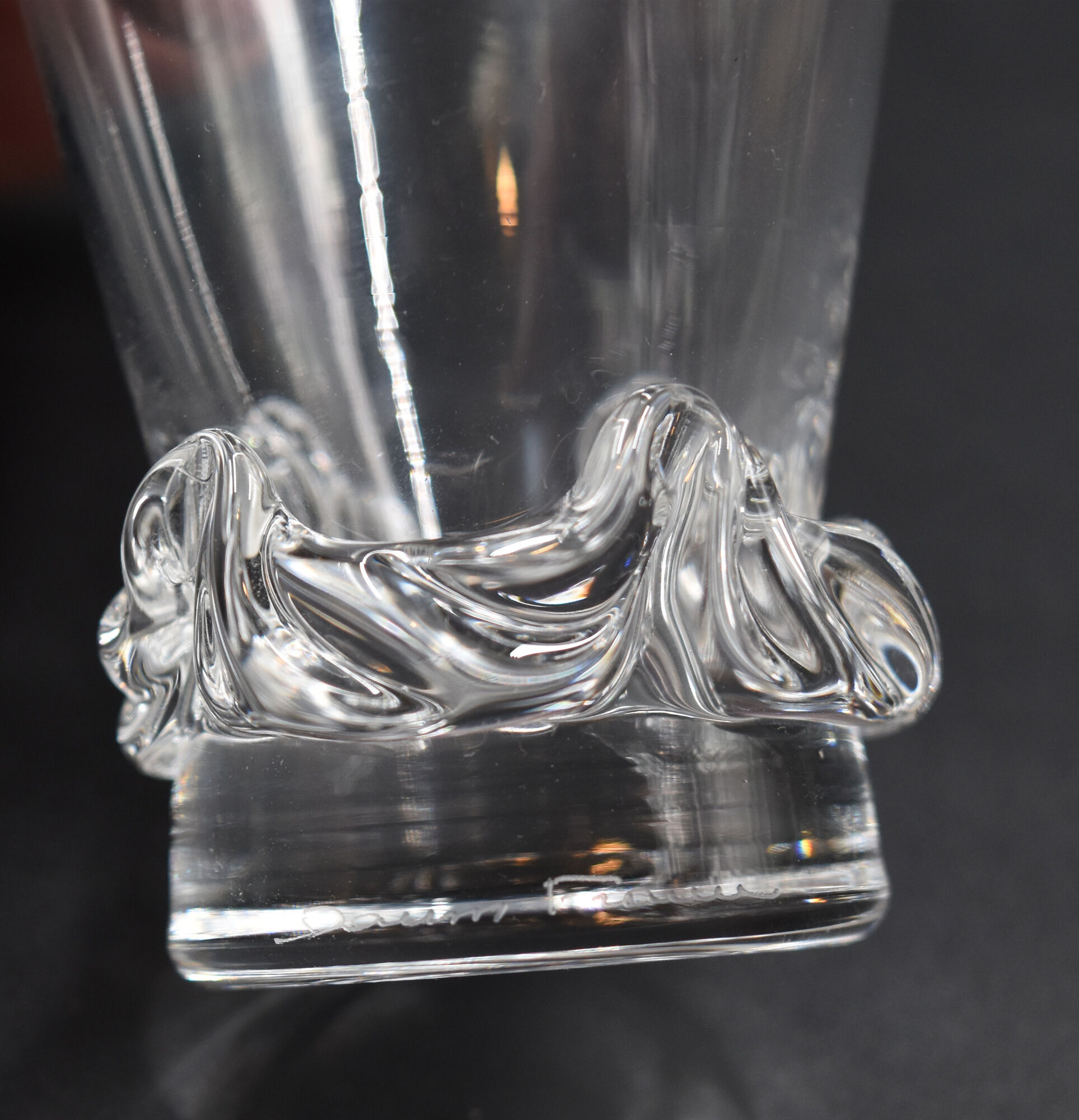 8 Daum crystal wine glasses France Sorcy H model 8.7 cm
