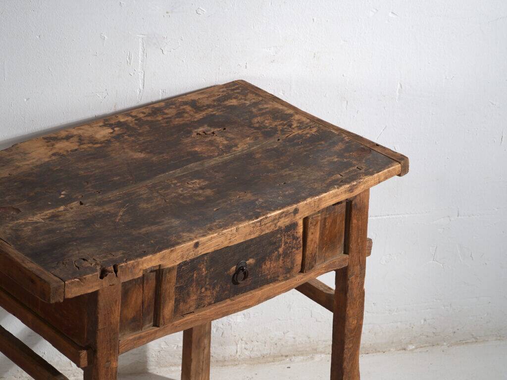 Antique solid wood table – Chinese side table with drawer – circa 1900