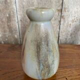 Old mougin style vase ceramic beige crystallized enamel blue france
