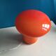 Lampe champignon en verre, opaline orange, années 70