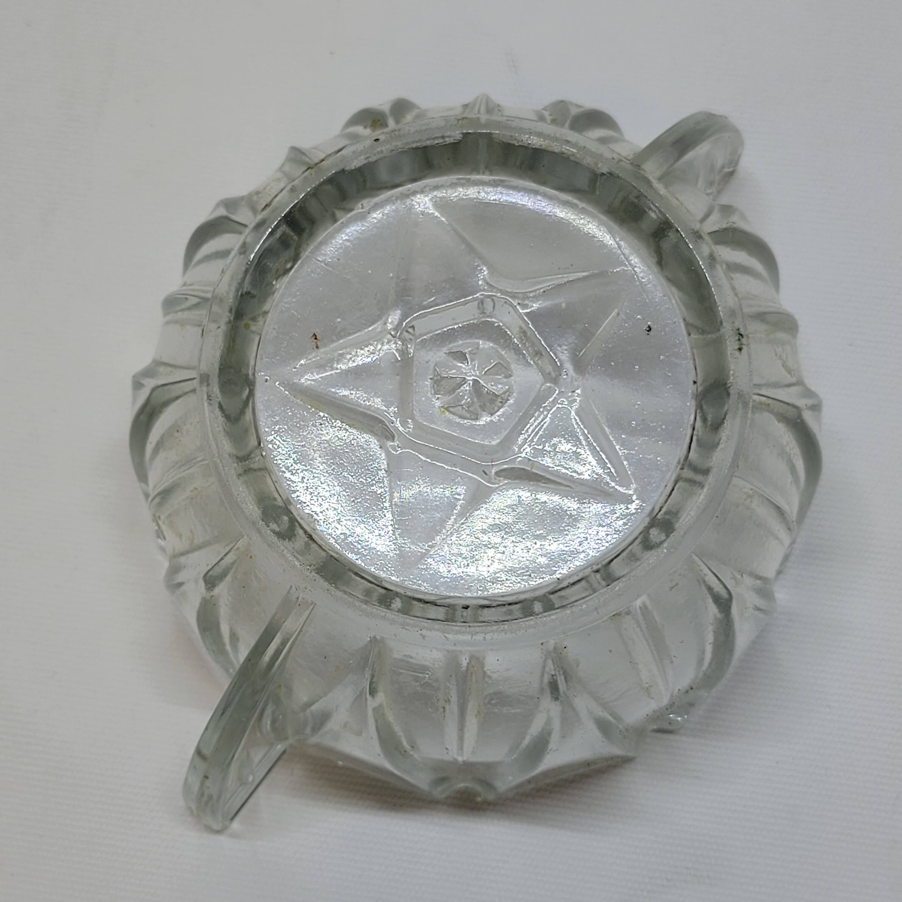 Art deco sugar bowl in molded pressed glass