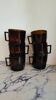 Set of amber glass coffee cups