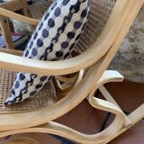 Rocking chair with cane seat and backrest