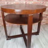 Table Art Déco en chêne rénovée, Pologne années 1930