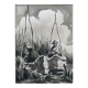 Table Ink wash " Fishermen at Lake Titicaca" Peter BALAZS (1919-2003) ?