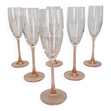 Pink stem champagne flutes