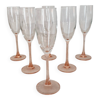 Pink stem champagne flutes
