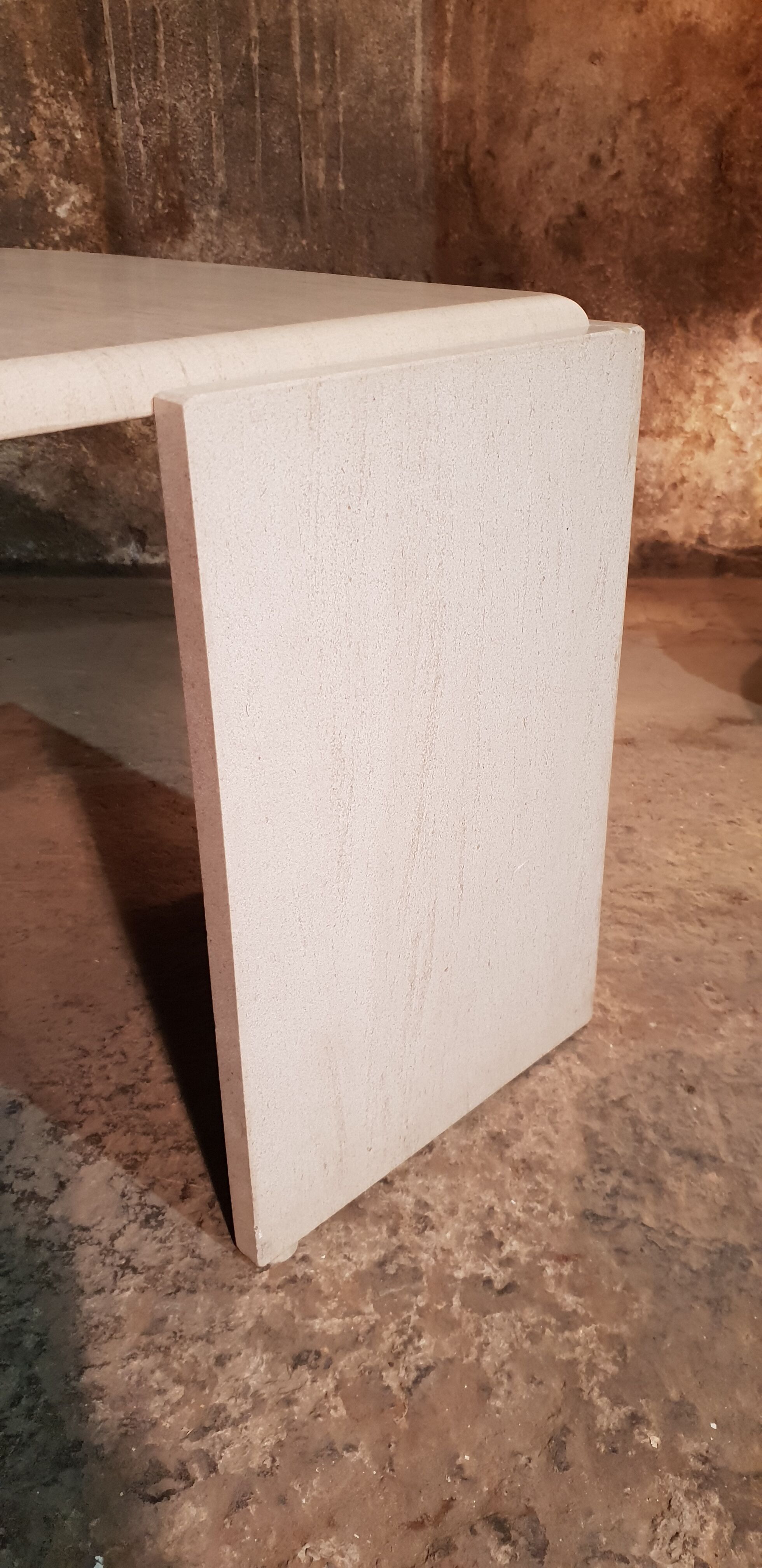 Travertine coffee table