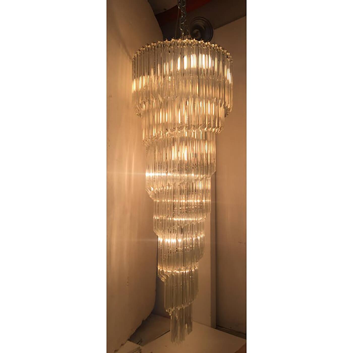 Murano Glass Sputnik Quadriedro Spyral Italian Chandelier