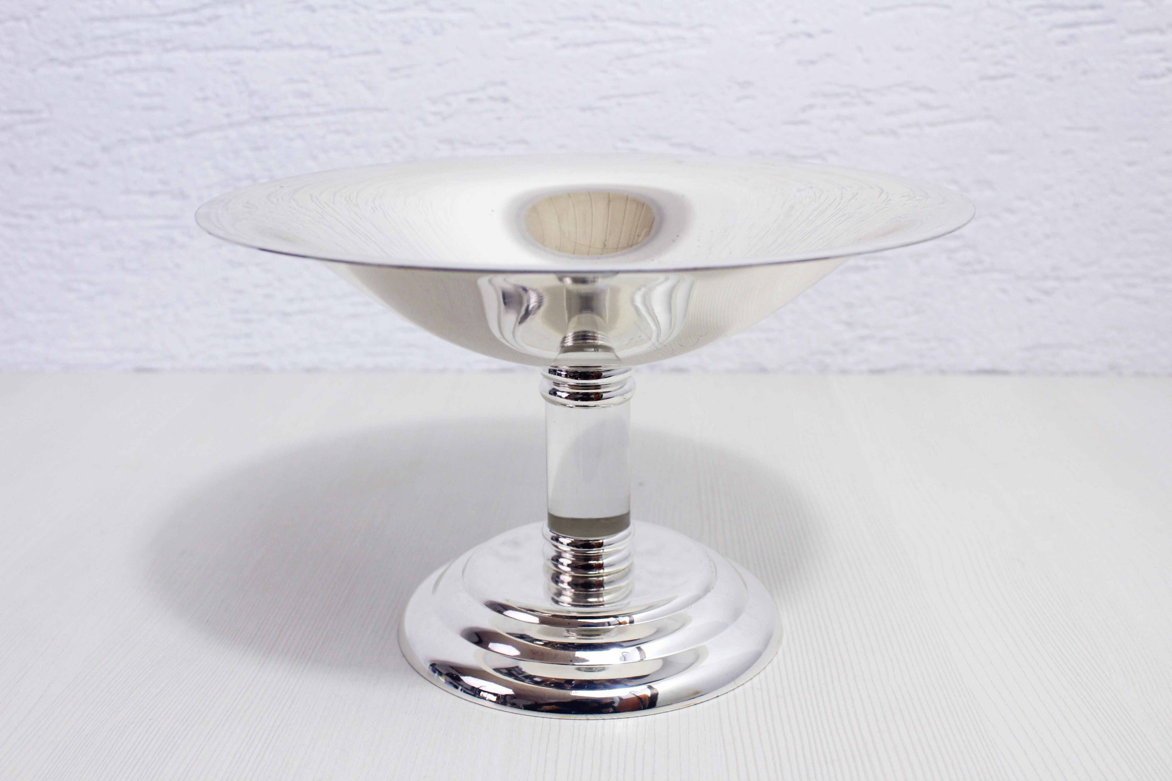 Silver-plated and lucite cup