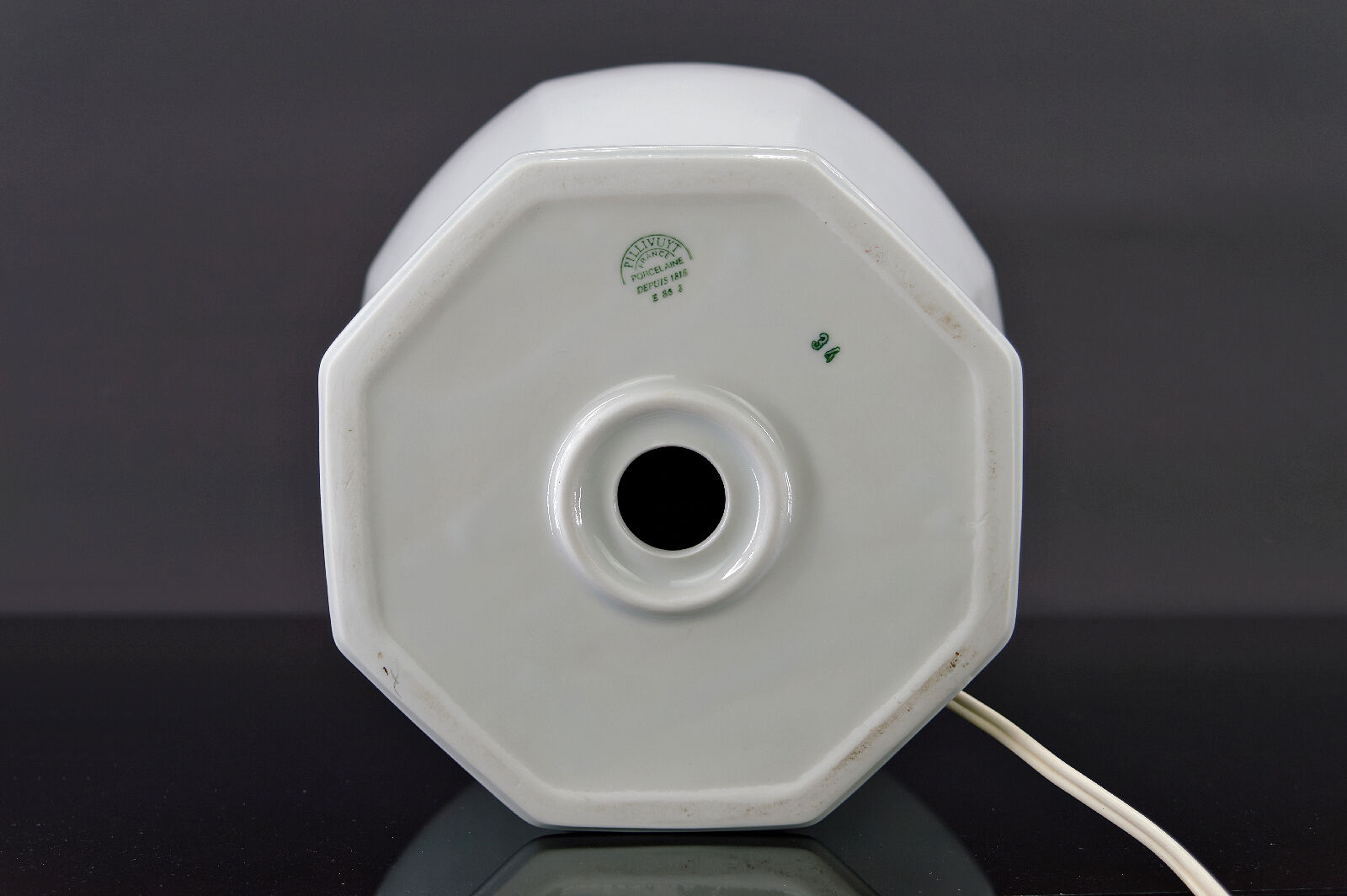 White porcelain lamp by Pillivuyt, Japonisme, France, circa 1970