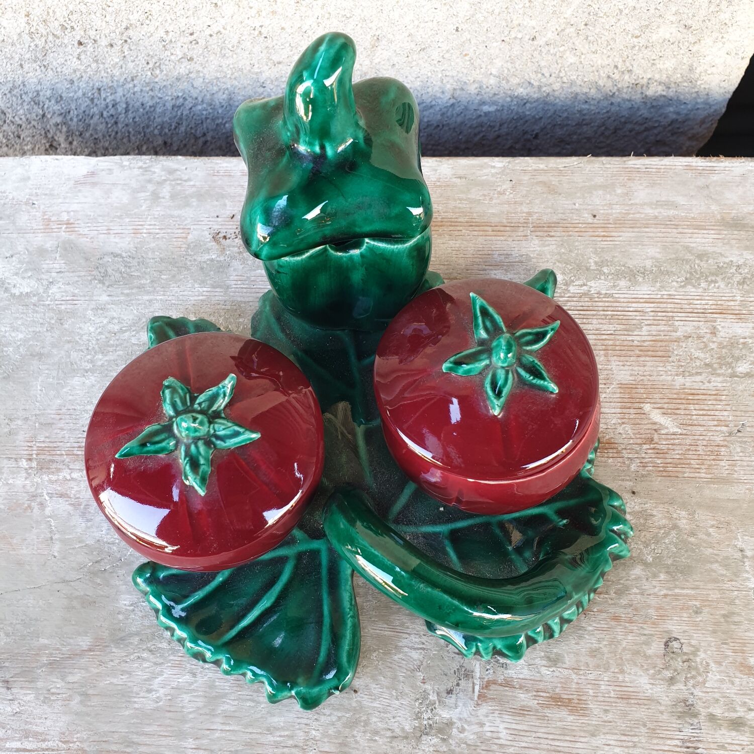 Service ceramique vintage sel poivre moutarde années 1950 1960