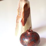 Vase boule en grès pyrité, années 70
