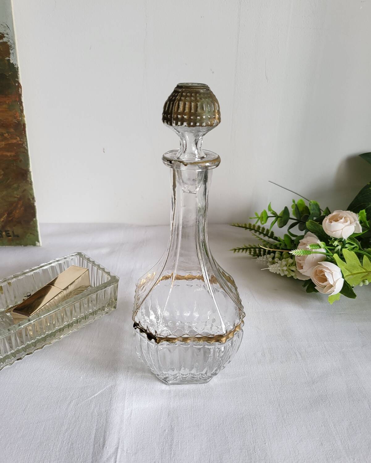 Antique glass decanter for digestive liqueur