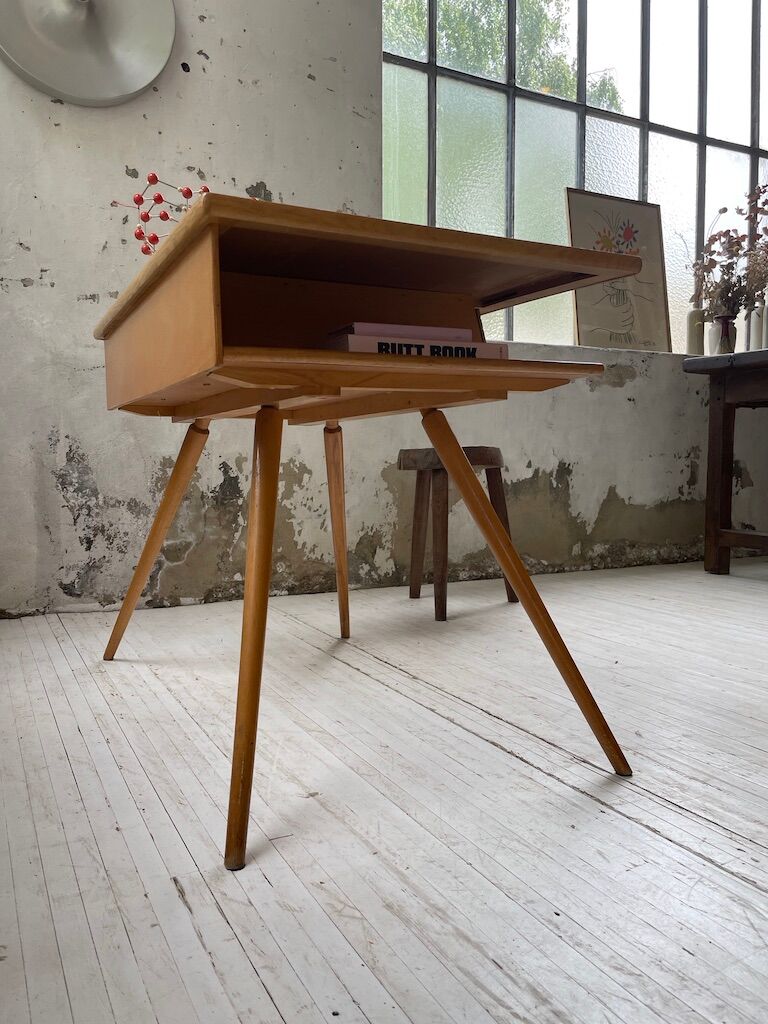Vintage oak compass desk