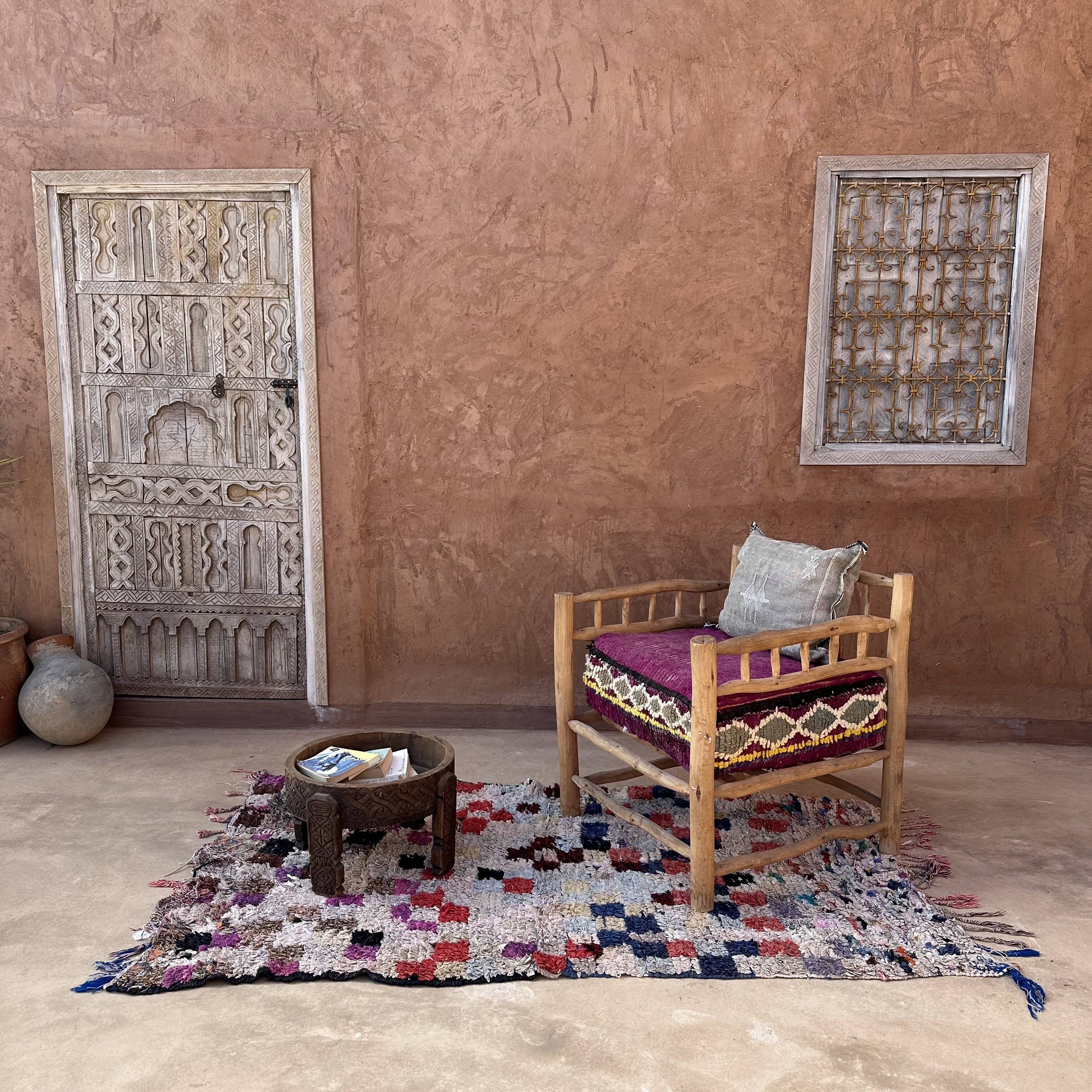 Colorful Boucherouite Moroccan rug - 126 x 195 cm