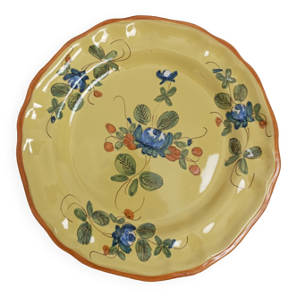 Flat plate with floral decoration Martres France