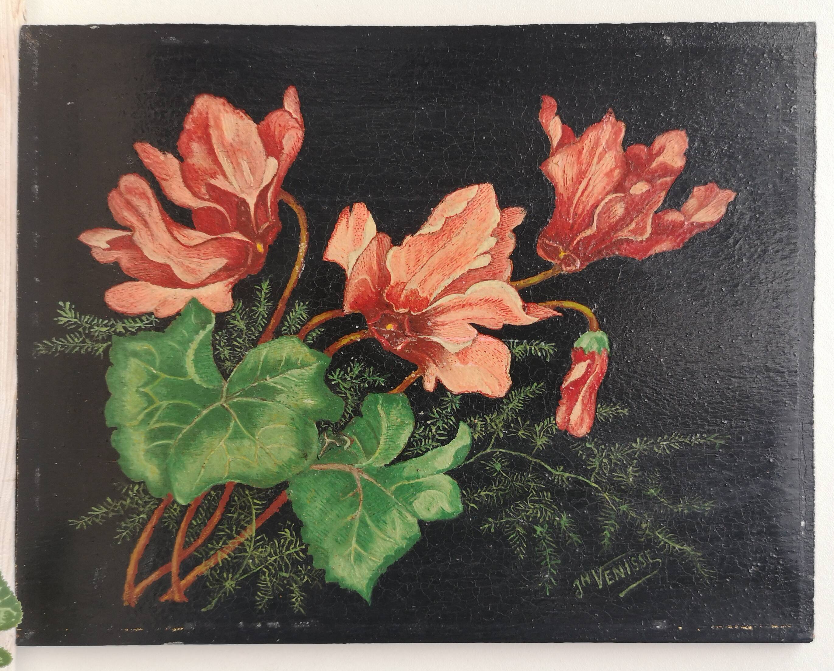 Still life Oil on wooden panel