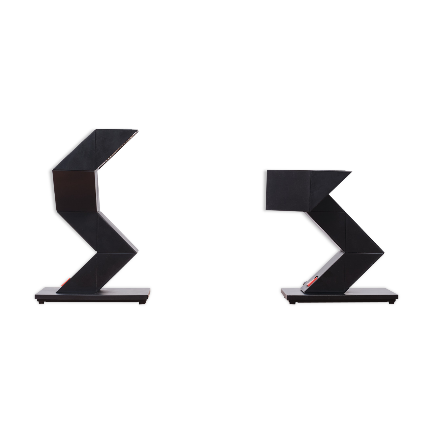 Lampes de table zig-zag, shui l. ré. chan, 1984, Hong Kong