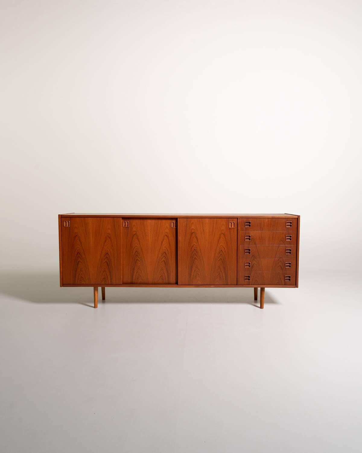 Danish teak sideboard with sliding doors, 1960s