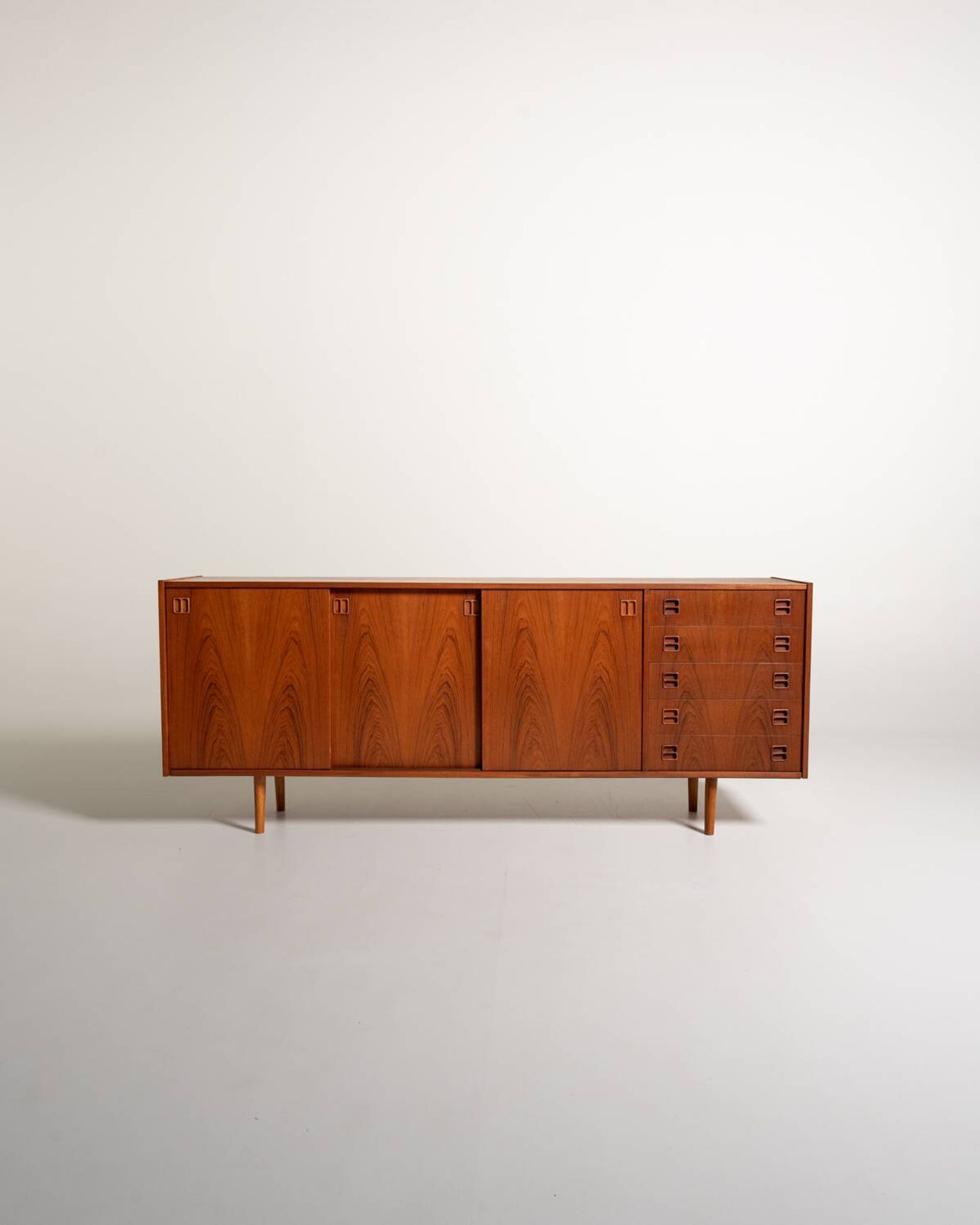 Danish teak sideboard with sliding doors, 1960s