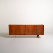 Danish teak sideboard with sliding doors, 1960s