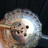 Suspension globe amber glass vintage bubbles 60s / vintage ceiling light / glass empoli