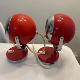 Red metal Space Age lamp in Reggiani style, 1970.