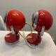 Lampe Space Age en métal rouge style Reggiani, 1970