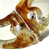 Miroir italien rond en verre de Murano du milieu du siècle par Mazzega, années 1960