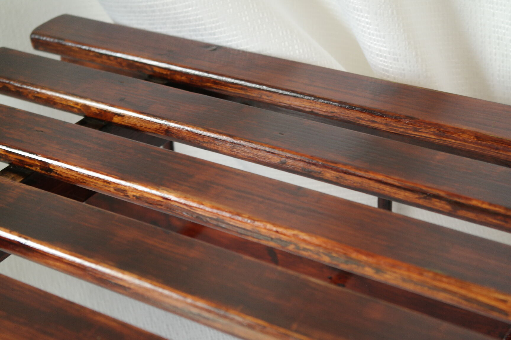 Vintage dark wood wall coat rack