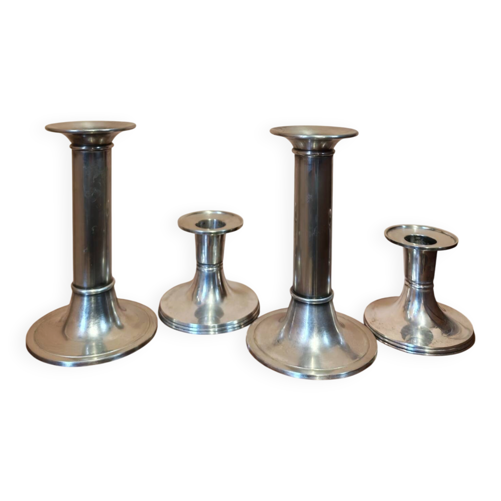 Set of 4 candlesticks "Luise" by Günther Lambert silver-plated metal