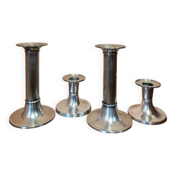Set of 4 candlesticks "Luise" by Günther Lambert silver-plated metal