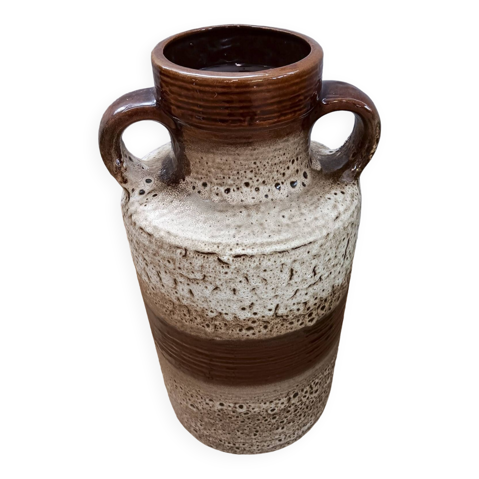 Vase in shades of brown and beige, ceramic - 1960s/1970s