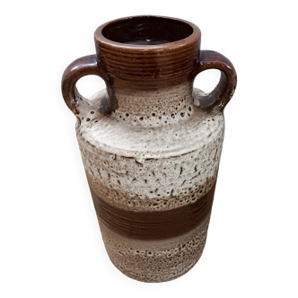 Vase dans les tons de marron et beige,  en céramique - Années 60/70