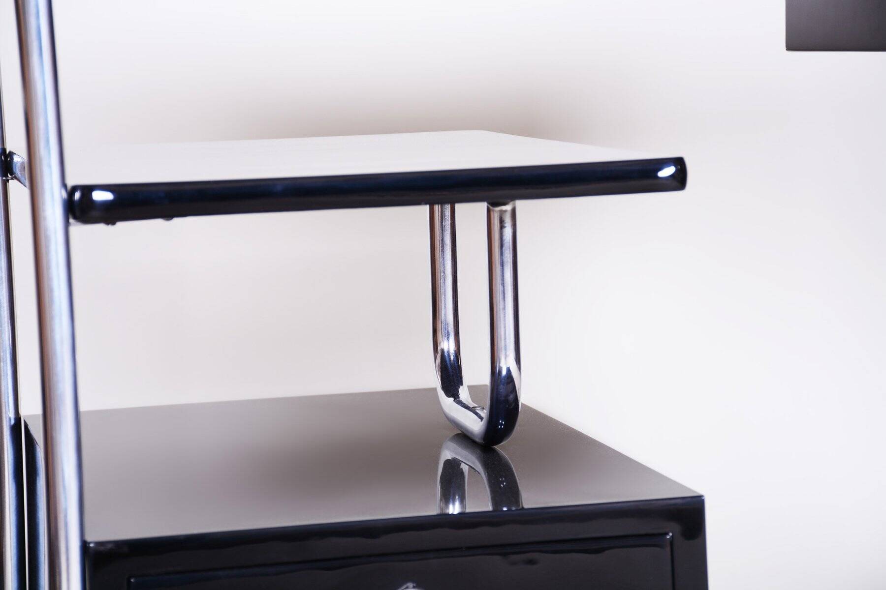Bauhaus Writing Desk in Chrome, Steel and Wood, Germany, 1930s