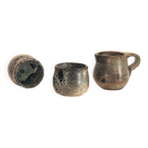 Set 2 tasses & 1 pot en grès