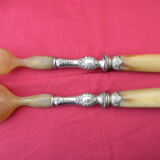 Covered with salad horn and silver metal.