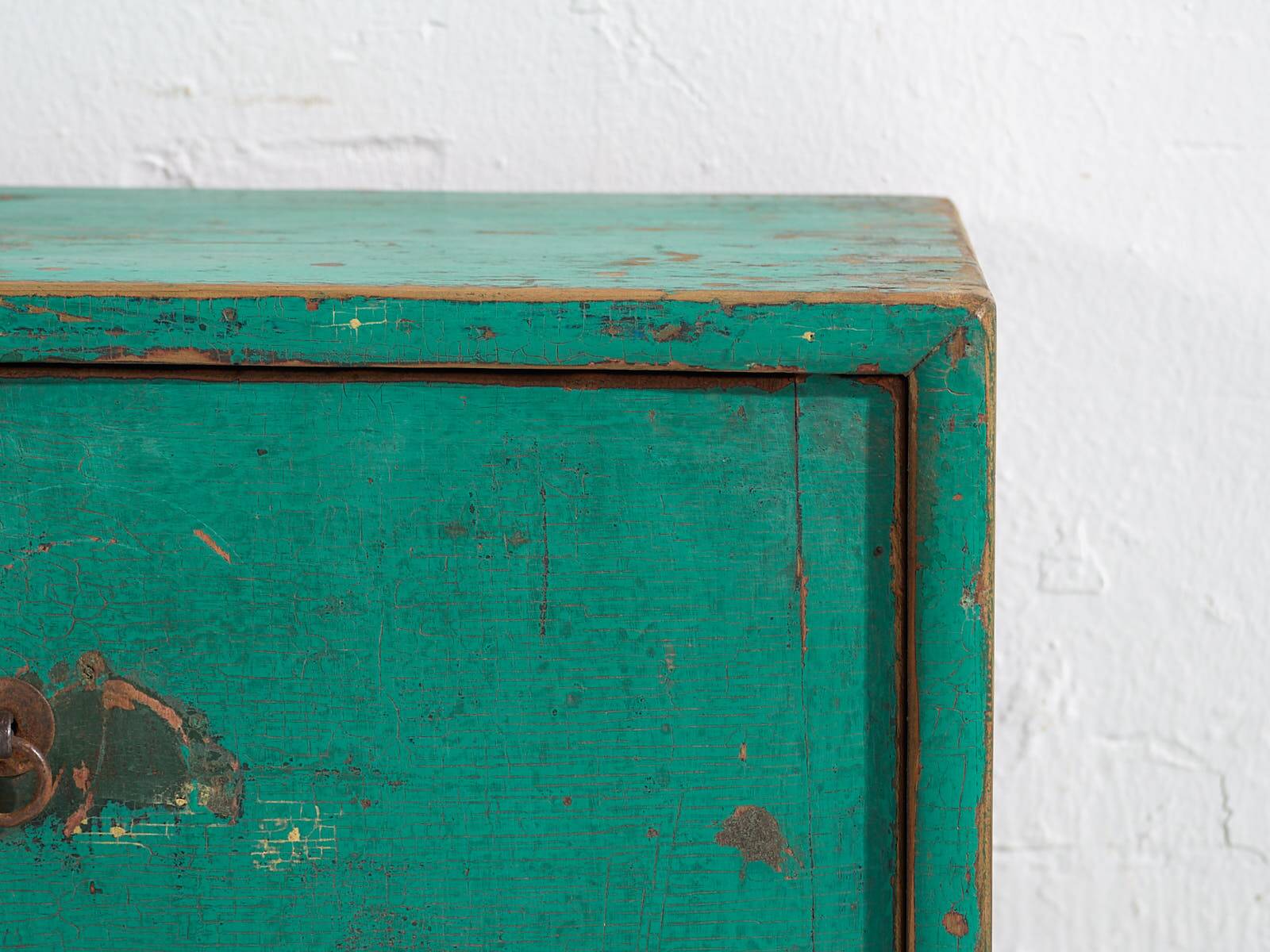 Antique oriental turquoise green TV cabinet (c.1900) #26