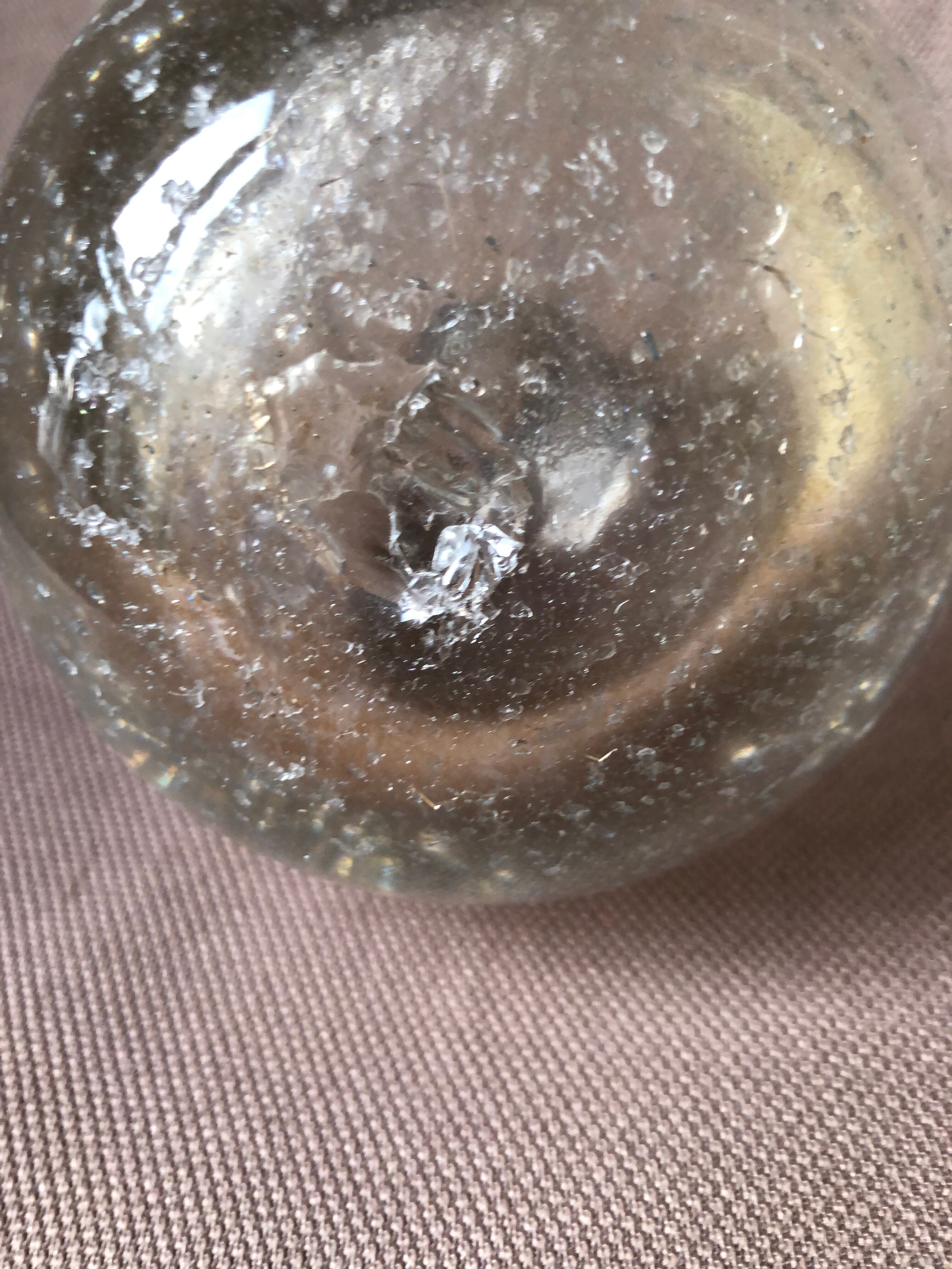 Cracked glass ball vase