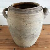 Raw stoneware pot