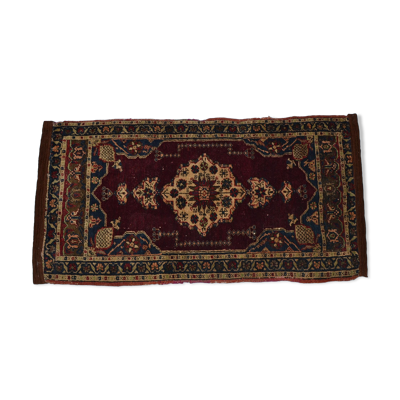 Tapis Hereké ancien, Turquie, 55 cm x 102 cm, laine nouée main, XIXème siècle