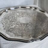 Sheffield chiseled silver metal tray