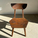 Solid wood chair with hexagonal seat