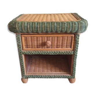 Wicker rattan bedside table